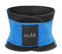 Unisex slimming waist trainer with lumbar support and sauna effect – Blue & Pink, Work Out Support Belt sizes Small to XXL| Dunedin NZ