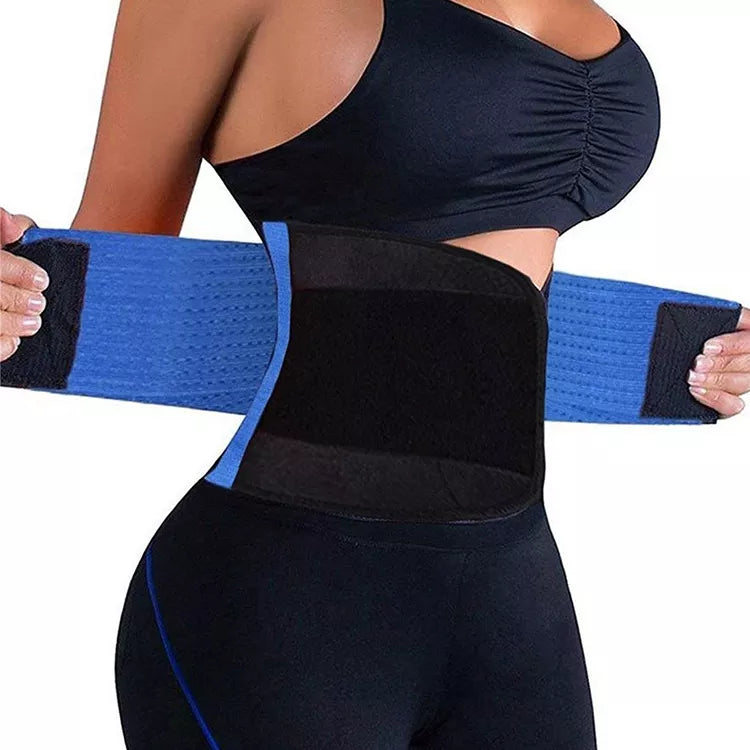 Unisex slimming waist trainer with lumbar support and sauna effect – Blue & Pink, Work Out Support Belt sizes Small to XXL| Dunedin NZ