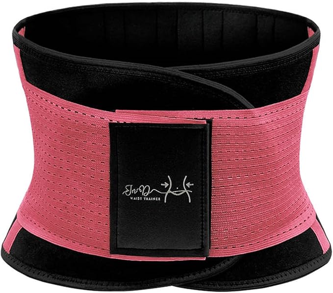 Unisex slimming waist trainer with lumbar support and sauna effect – Blue & Pink, Work Out Support Belt sizes Small to XXL| Dunedin NZ