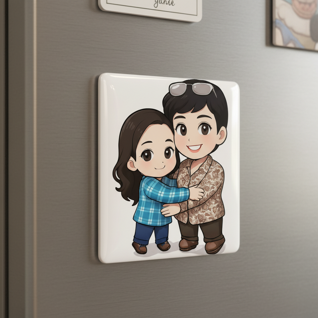 Custom chibi photo magnet handcrafted in Dunedin, New Zealand – FridgeIT Moments