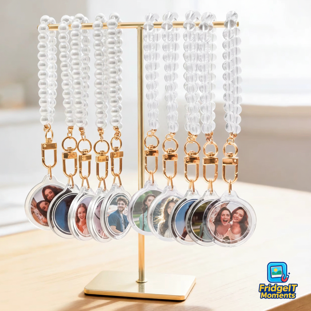 Personalized custom photo keychain custom photo charm – handcrafted in Dunedin, New Zealand by FridgeIT Moments