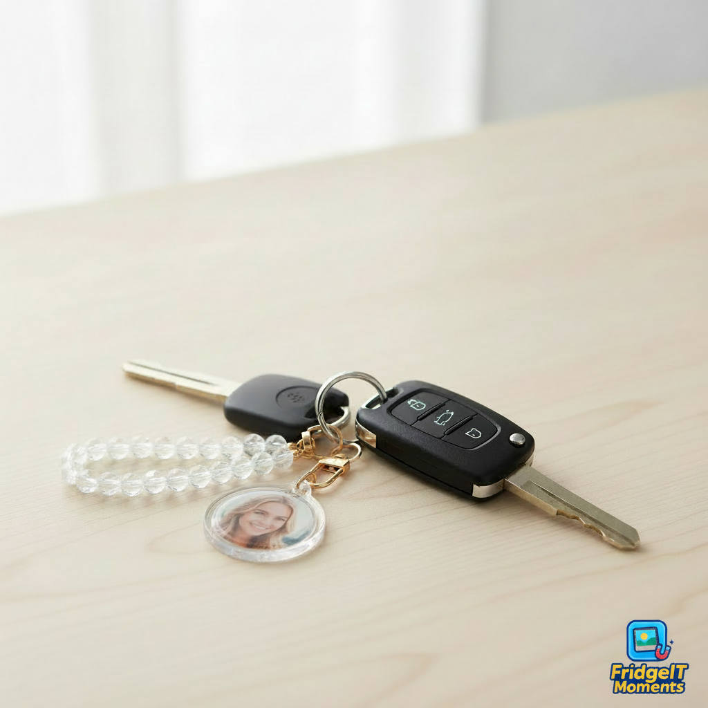 Personalized custom photo keychain custom photo charm – handcrafted in Dunedin, New Zealand by FridgeIT Moments