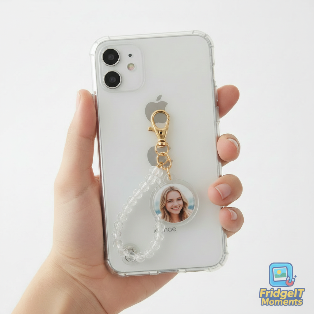 Personalized custom photo keychain custom photo charm – handcrafted in Dunedin, New Zealand by FridgeIT Moments