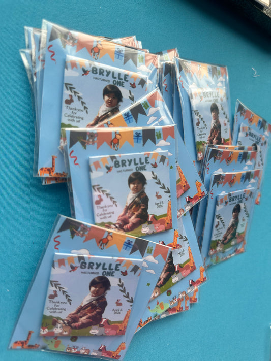 custom birthday event giveaway custom photo magnet handcrafted in Dunedin, New Zealand – FridgeIT Moments, party favors