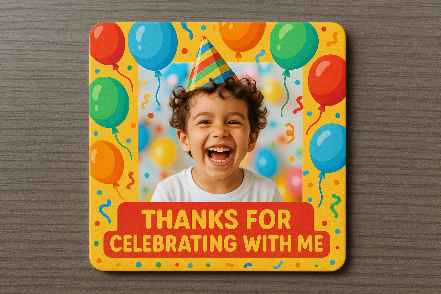 custom birthday event giveaway custom photo magnet handcrafted in Dunedin, New Zealand – FridgeIT Moments, party favors