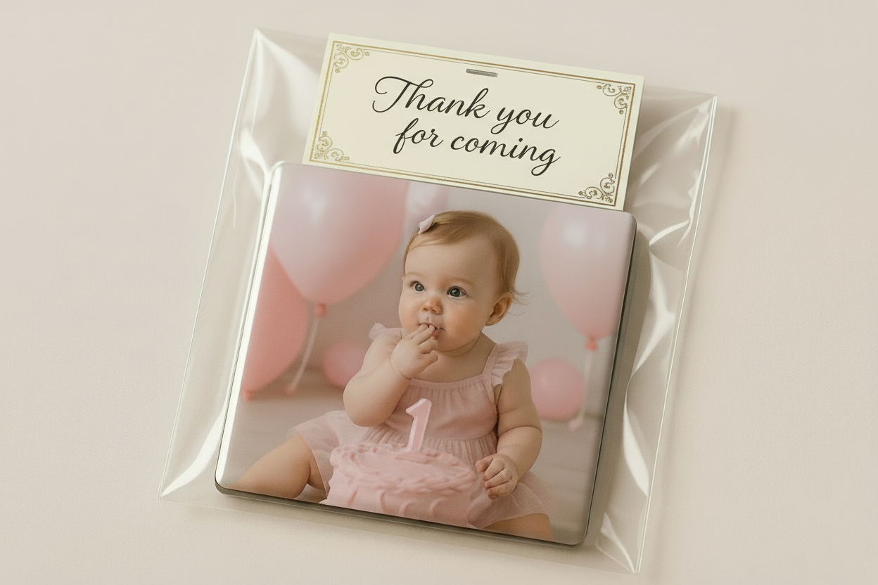 custom birthday event giveaway custom photo magnet handcrafted in Dunedin, New Zealand – FridgeIT Moments, party favors