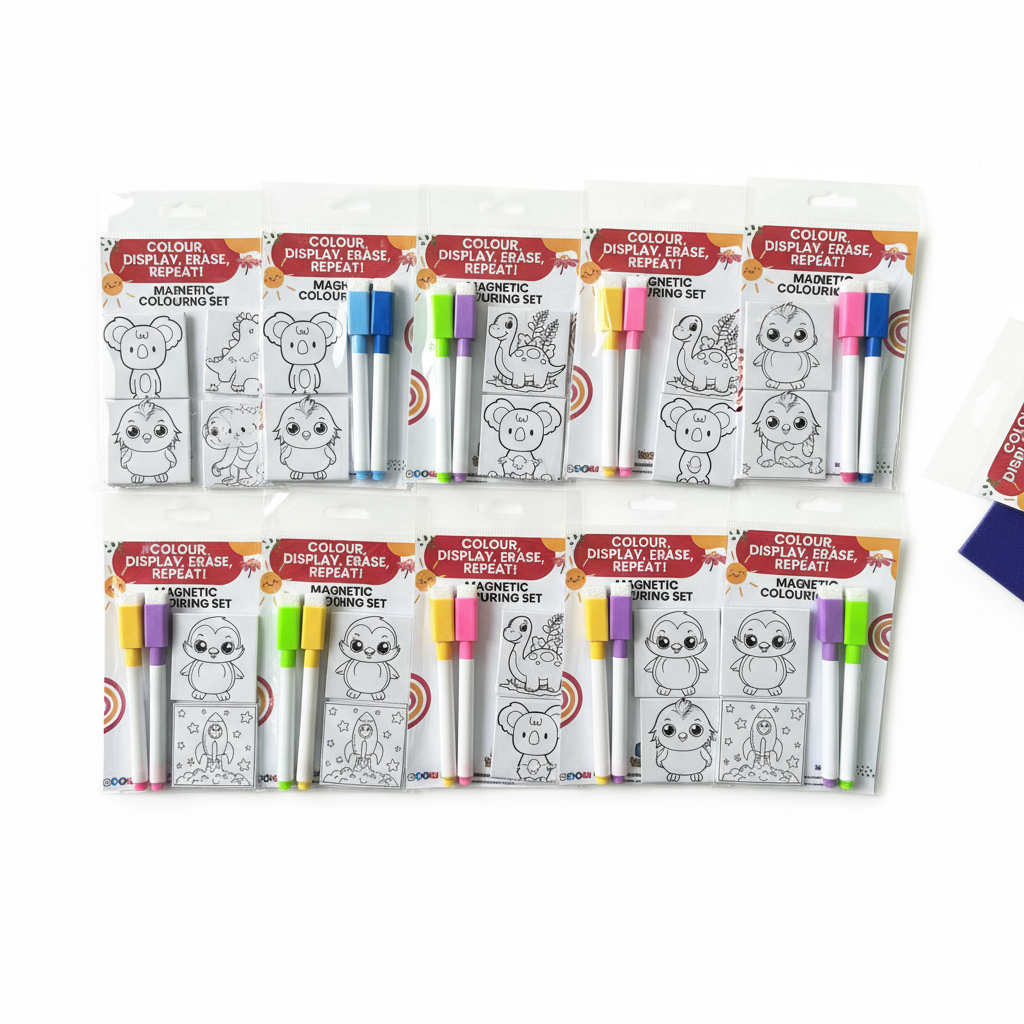Kids coloring magnetic set  pre-made handcrafted in Dunedin NZ Display erase repeat Kids Art Kids Learning Toys by FridgeIT Moments