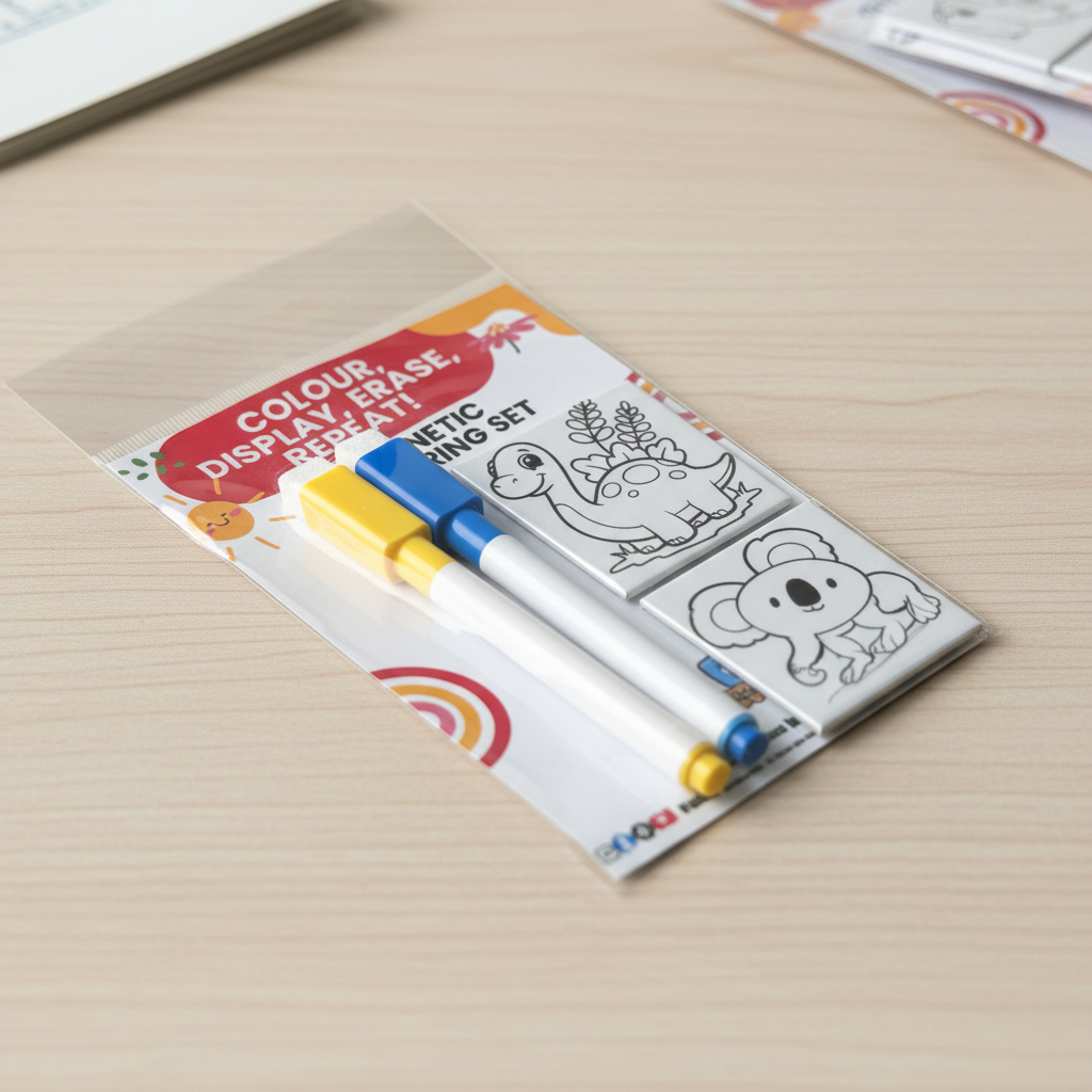 Kids coloring magnetic set  pre-made handcrafted in Dunedin NZ Display erase repeat Kids Art Kids Learning Toys by FridgeIT Moments