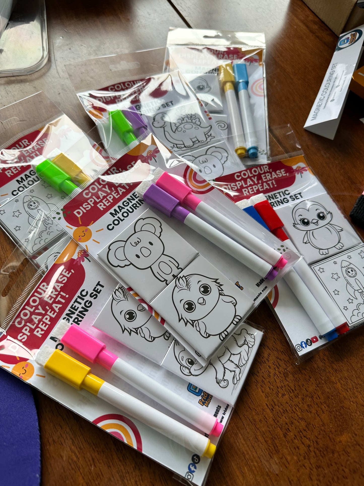 Kids coloring magnetic set  pre-made handcrafted in Dunedin NZ Display erase repeat Kids Art Kids Learning Toys by FridgeIT Moments