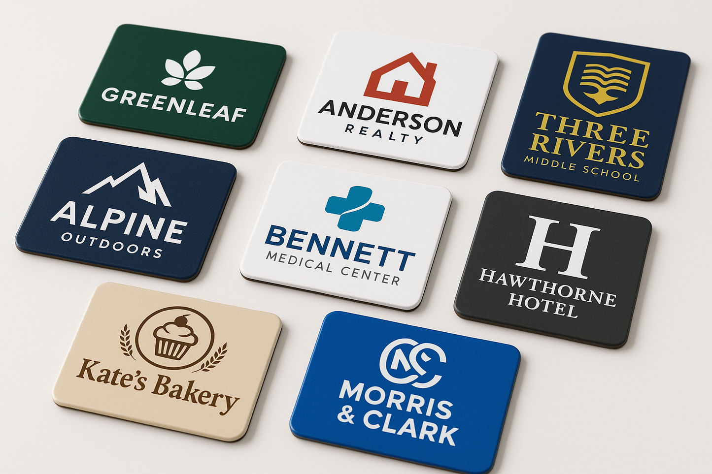 Business Branding Bulk custom logo photo magnet 5cmx5cm handcrafted in Dunedin, New Zealand – FridgeIT Moments