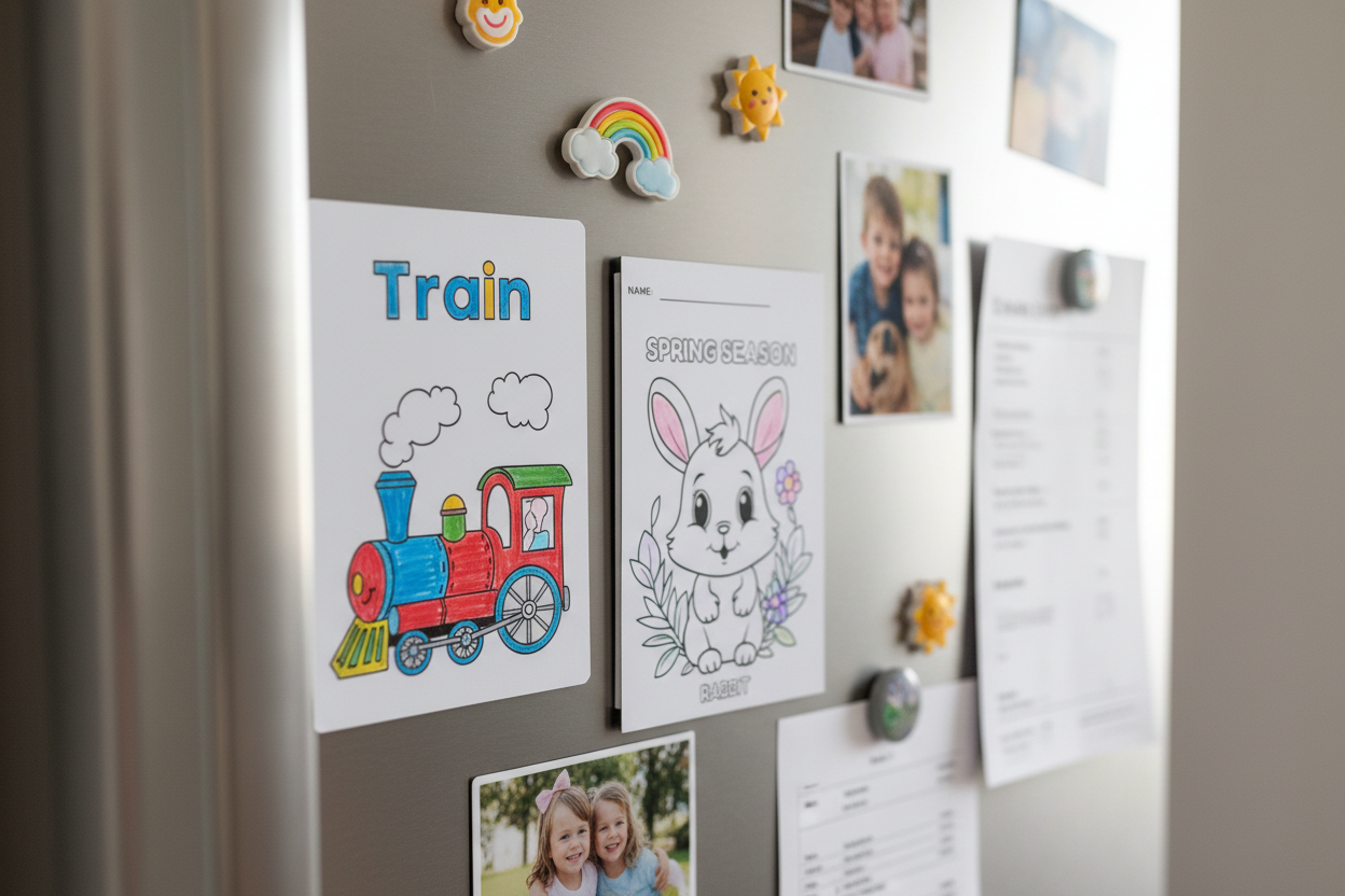 Kids reusable magnetic coloring set, learning toys, kids activity, handcrafted in Dunedin, New Zealand – FridgeIT Moments