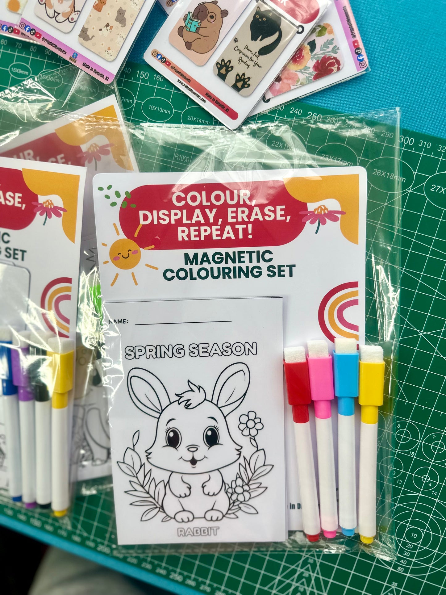Kids reusable magnetic coloring set, learning toys, kids activity, handcrafted in Dunedin, New Zealand – FridgeIT Moments