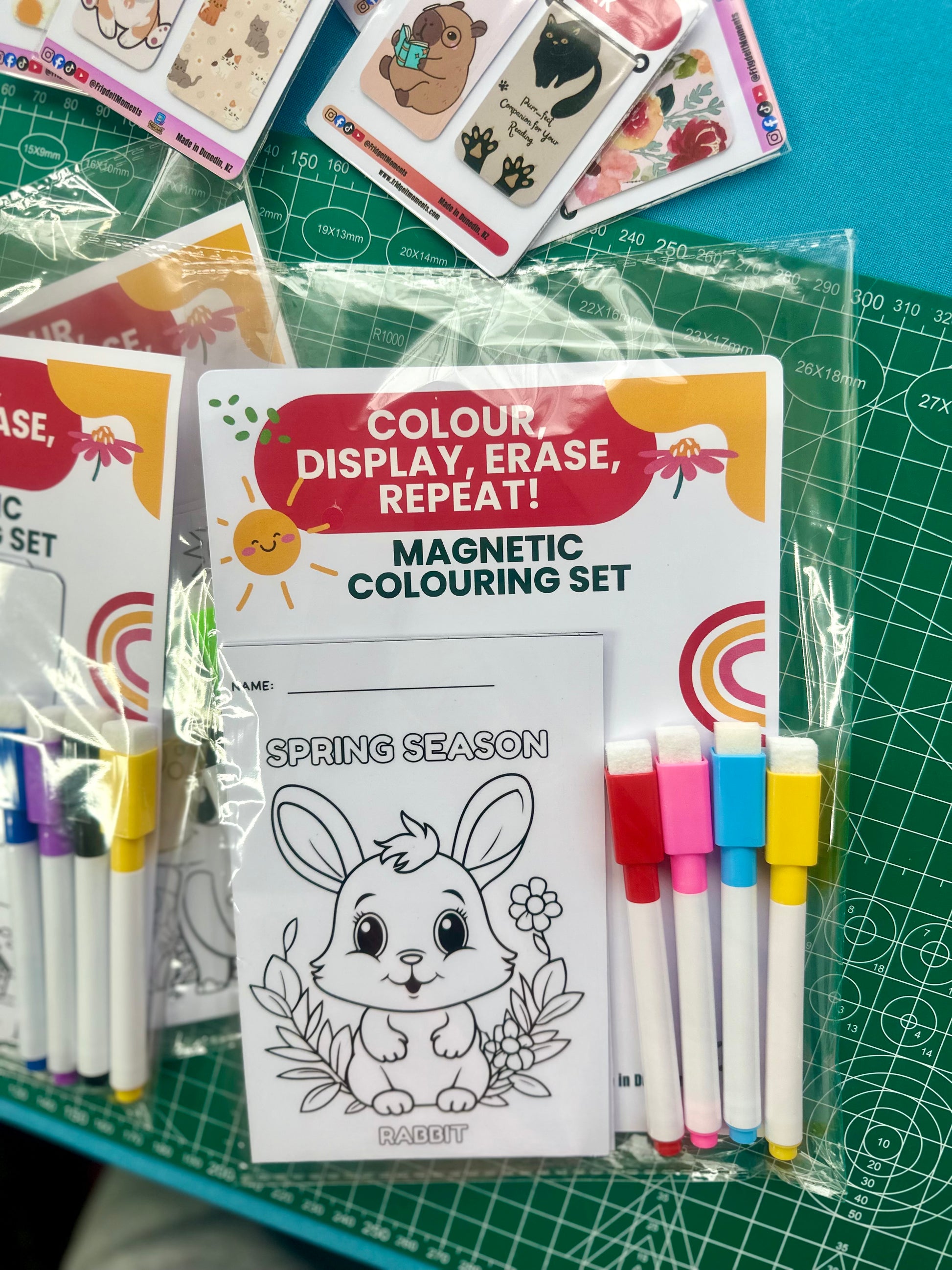 Kids reusable magnetic coloring set, learning toys, kids activity, handcrafted in Dunedin, New Zealand – FridgeIT Moments