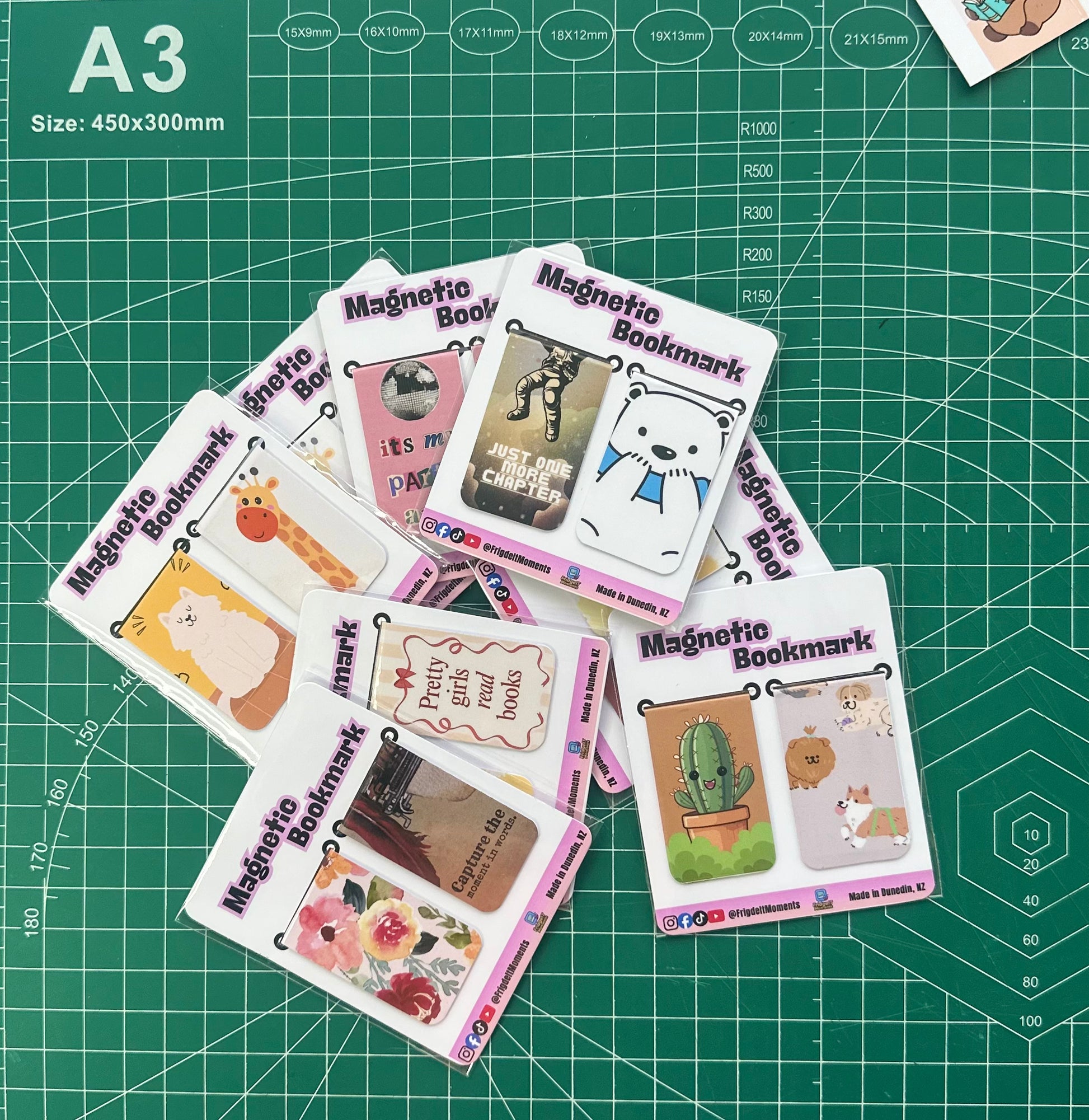 Magnetic bookmarks, novelty gift ideas for booklovers, custom photo bookmarks, handcrafted in Dunedin, New Zealand – FridgeIT Moments