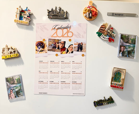 Personalized Custom photo magnetic calendar 2026 handcrafted in Dunedin, New Zealand – FridgeIT Moments