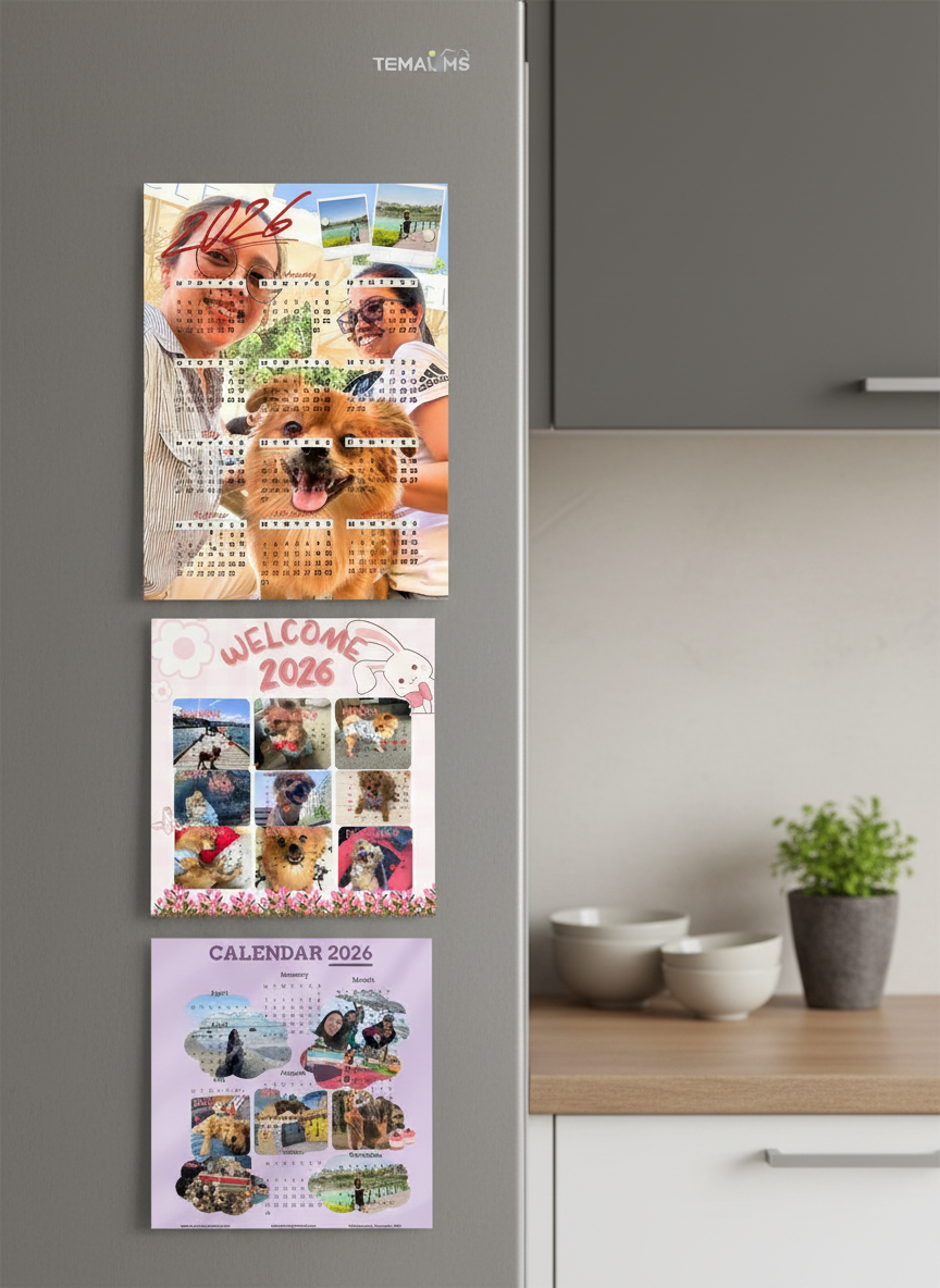 Personalized Custom photo magnetic calendar 2026 handcrafted in Dunedin, New Zealand – FridgeIT Moments