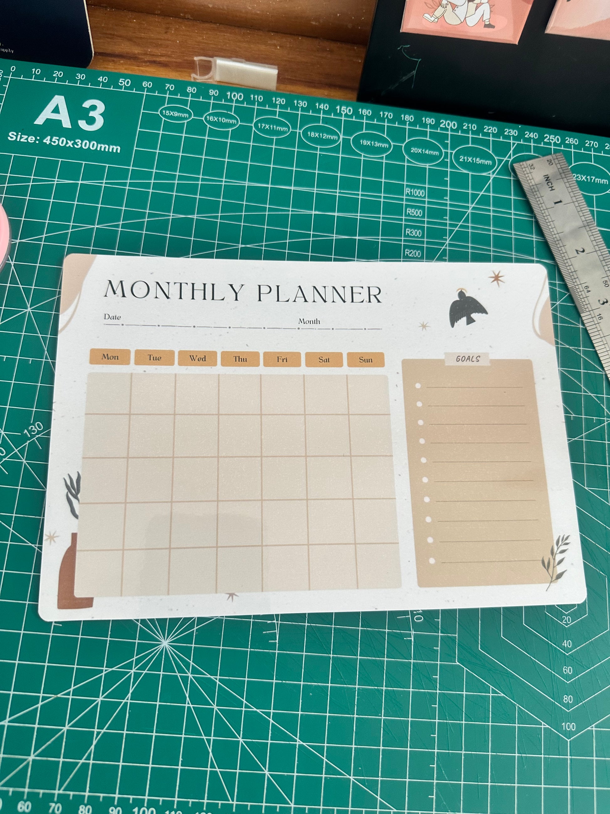 A5 magnetic write and wipe monthly planner handcrafted in Dunedin, New Zealand – FridgeIT Moments