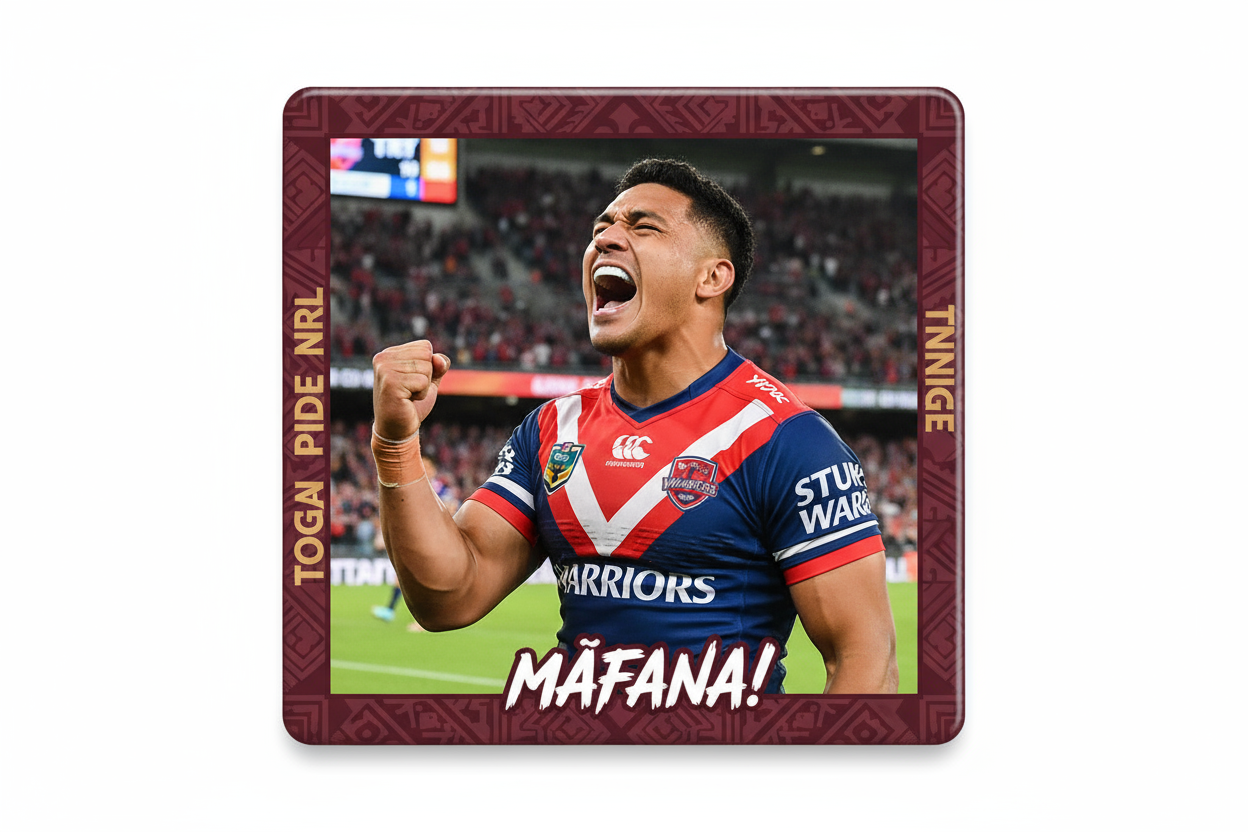 Custom NRL rugby league photo magnet, NRL collectibles, handcrafted in Dunedin, New Zealand – FridgeIT Moments