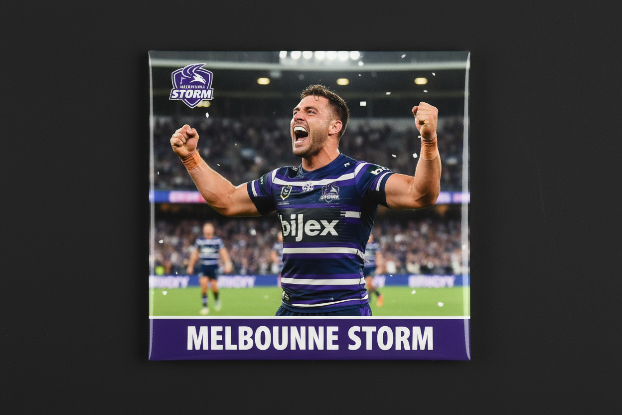 Custom NRL rugby league photo magnet, NRL collectibles, handcrafted in Dunedin, New Zealand – FridgeIT Moments