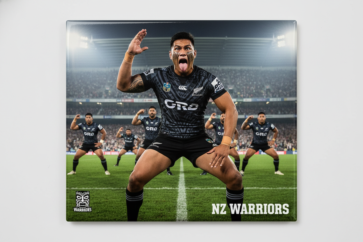 Custom NRL rugby league photo magnet, NRL collectibles, handcrafted in Dunedin, New Zealand – FridgeIT Moments
