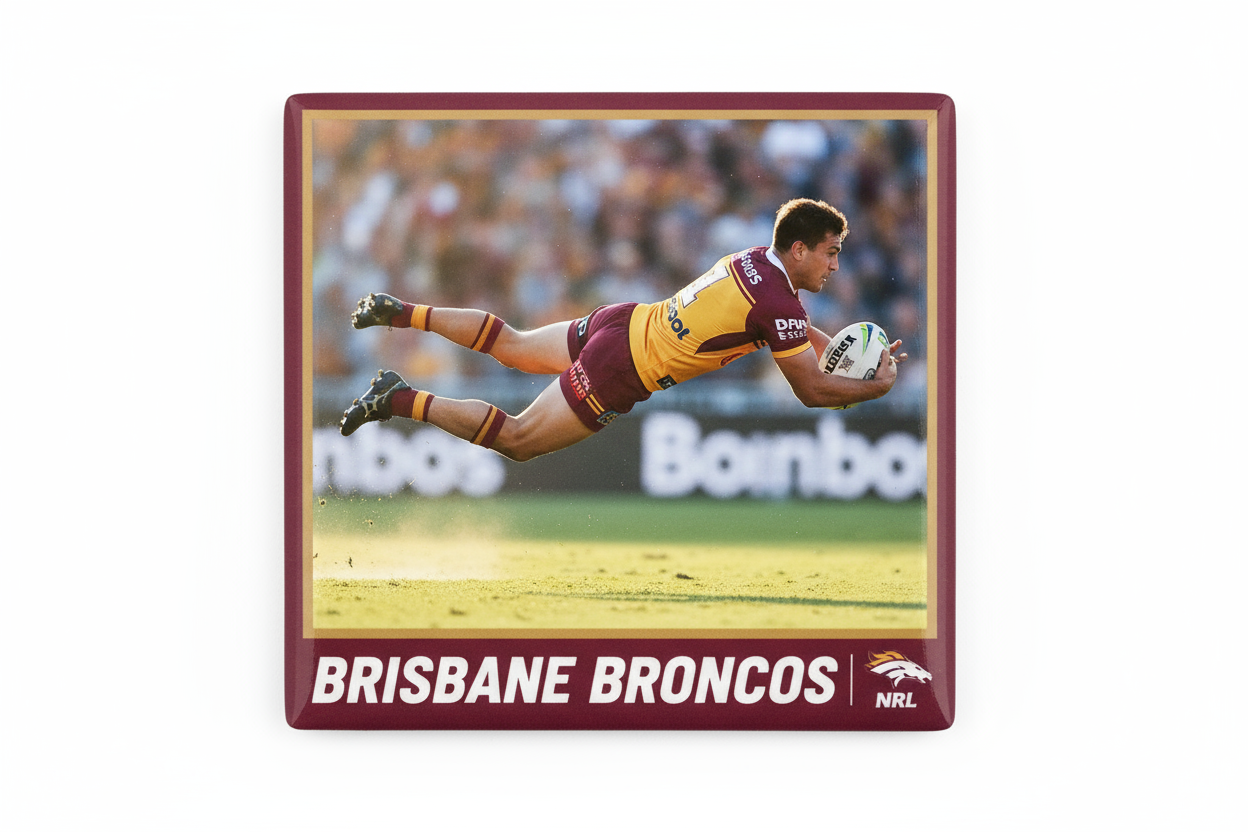 Custom NRL rugby league photo magnet, NRL collectibles, handcrafted in Dunedin, New Zealand – FridgeIT Moments