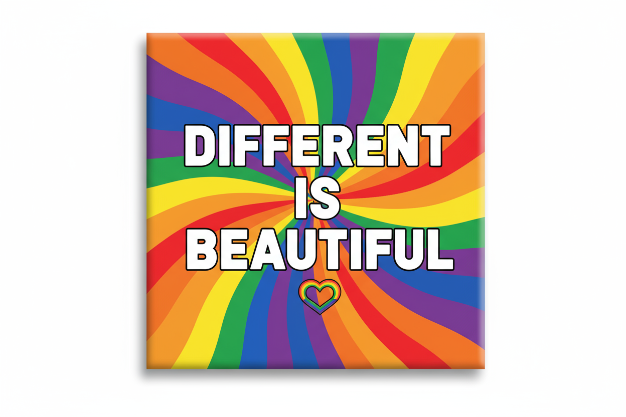 LGBTQ+ pride rainbow fridge photo magnet handcrafted in Dunedin, New Zealand – FridgeIT Moments 