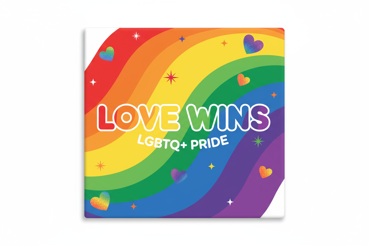LGBTQ+ pride rainbow fridge photo magnet handcrafted in Dunedin, New Zealand – FridgeIT Moments 