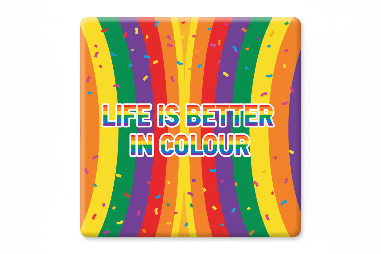 LGBTQ+ pride rainbow fridge photo magnet handcrafted in Dunedin, New Zealand – FridgeIT Moments gift ideas