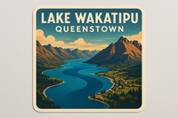 Queenstown NZ landscape souvenir fridge magnet handcrafted in Dunedin, New Zealand – FridgeIT Moments Souvenirs 