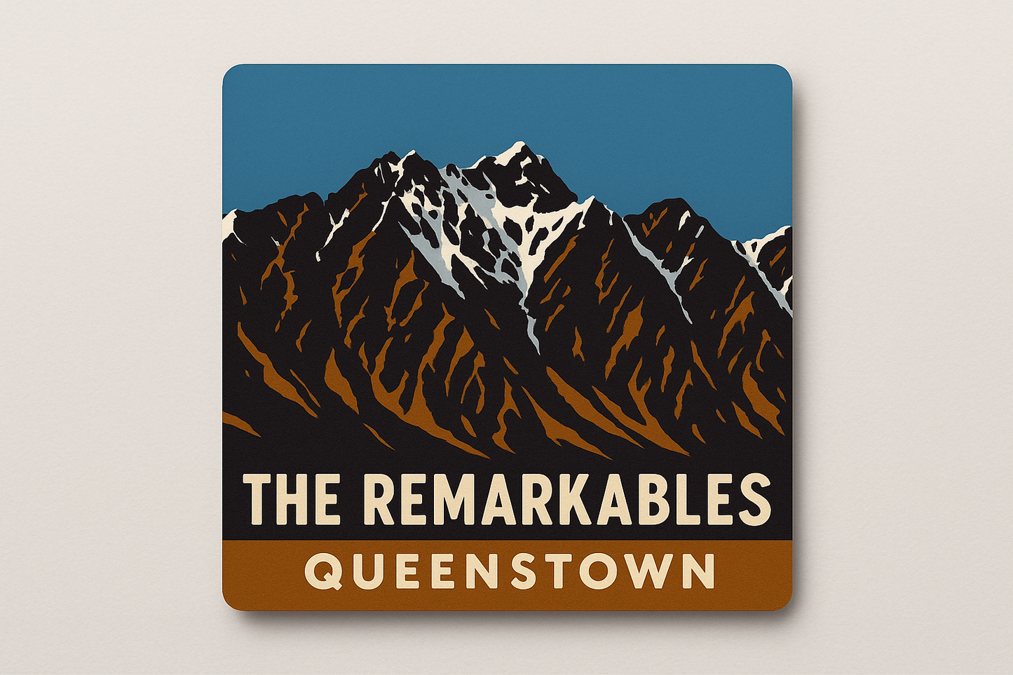 Queenstown NZ landscape souvenir fridge magnet handcrafted in Dunedin, New Zealand – FridgeIT Moments Souvenirs 