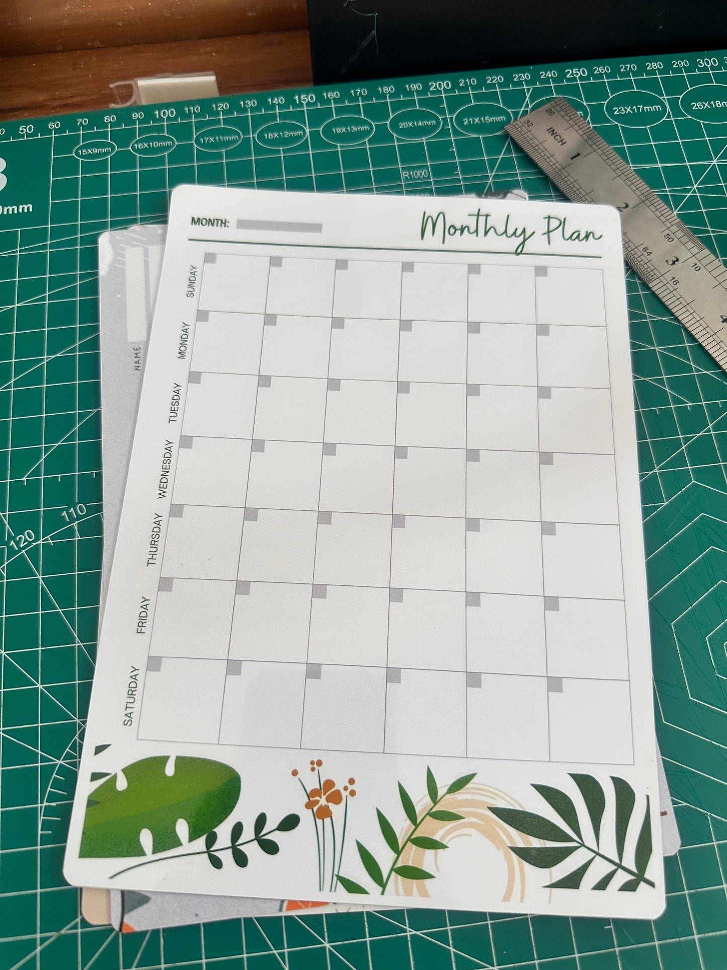 A5 Monthly Planner or Duty Roster Sheet- Magnetic Write & Wipe Sheet with Pen