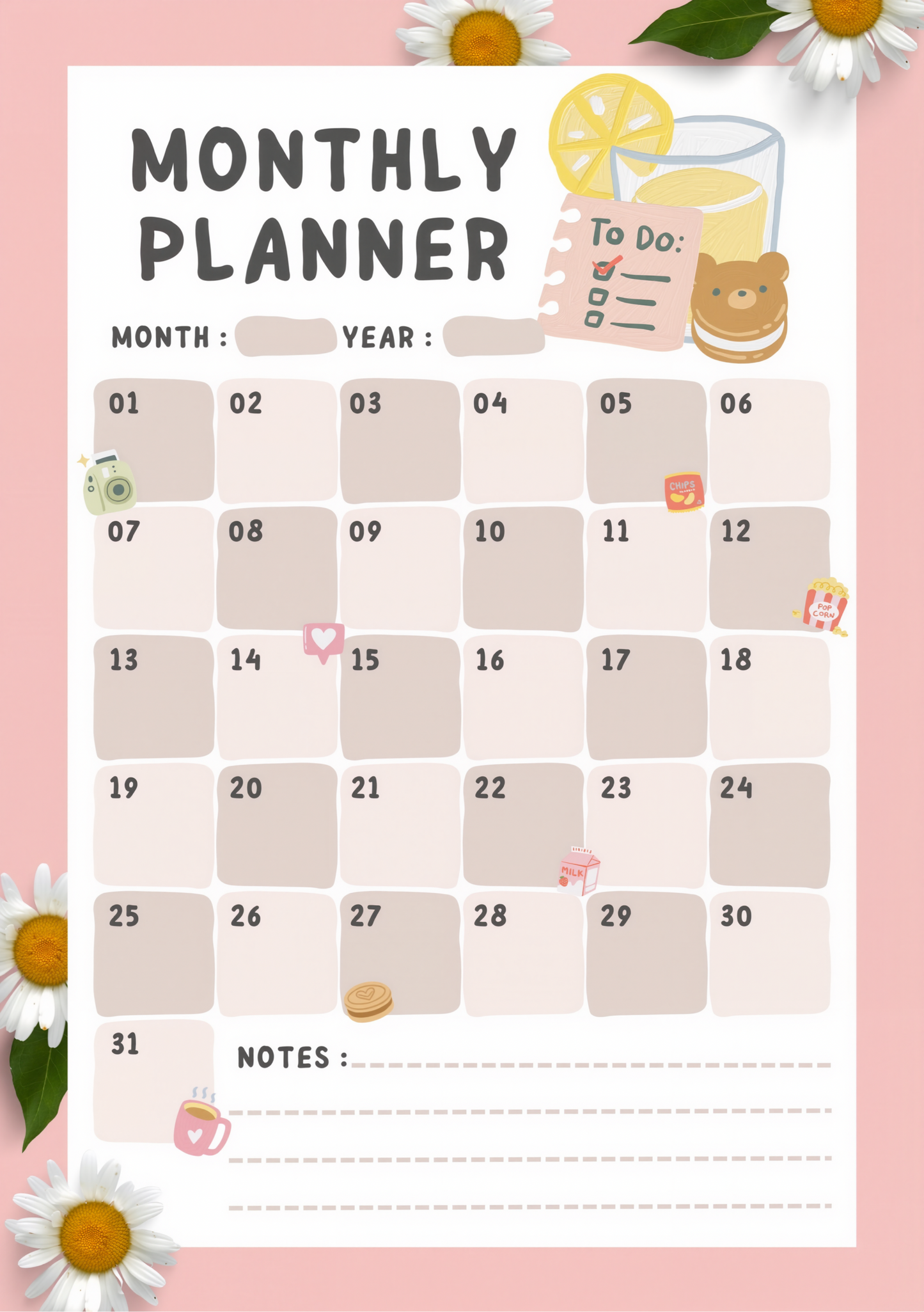 A5 Monthly Planner or Duty Roster Sheet- Magnetic Write & Wipe Sheet with Pen