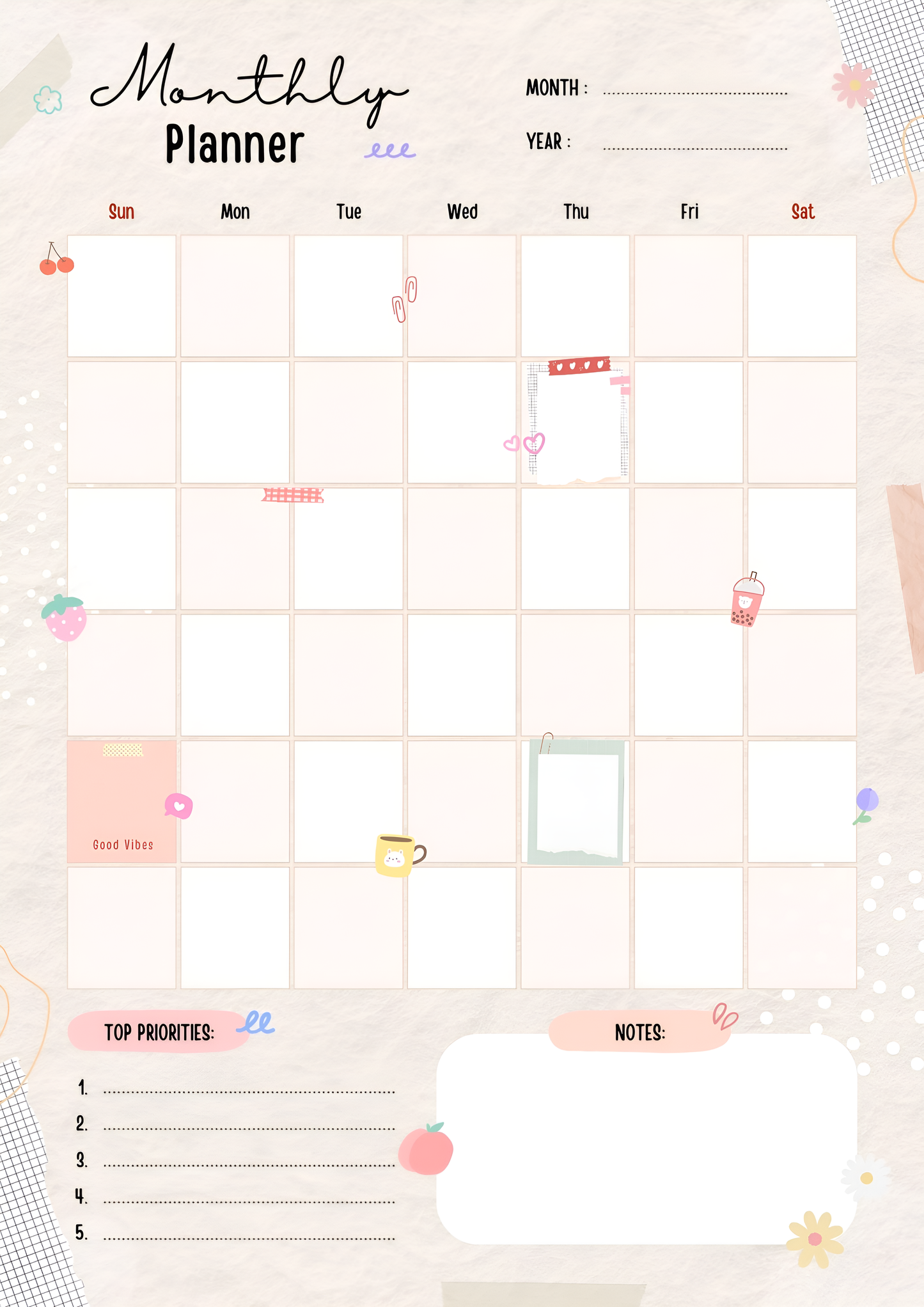 A5 Monthly Planner or Duty Roster Sheet- Magnetic Write & Wipe Sheet with Pen