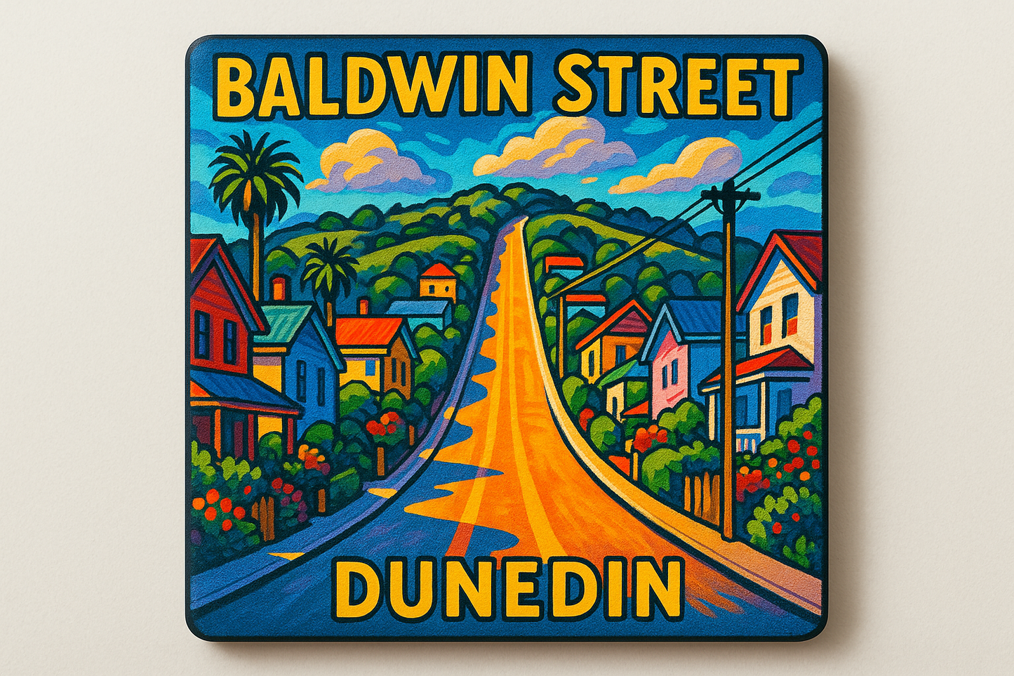 All About Dunedin, NZ - Ready-Made Designs Fridge Magnets 50×50mm - Landscapes