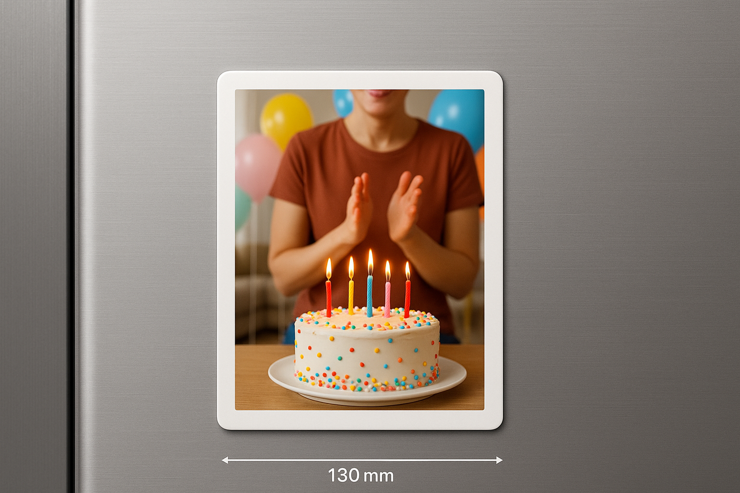 Birthday celebration photo fridge magnet