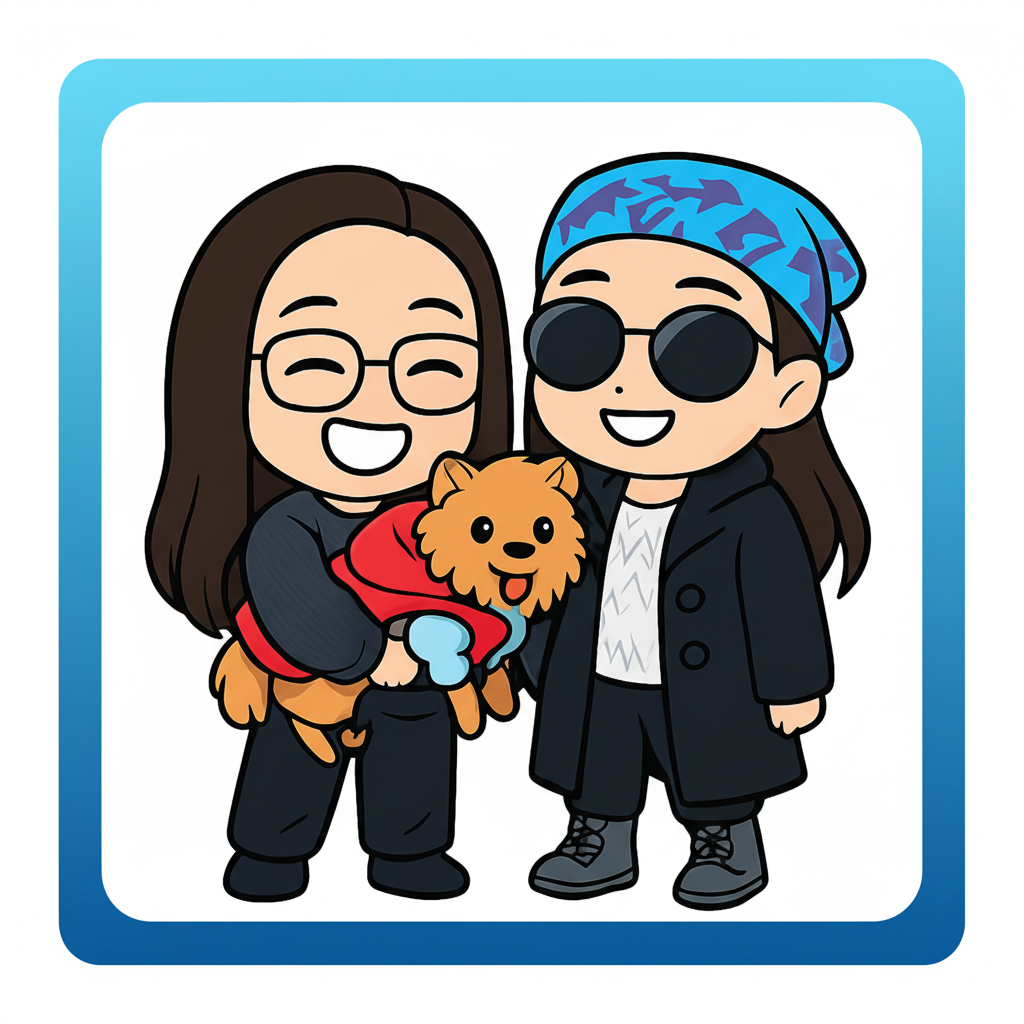 Custom photo magnet with blue gradient