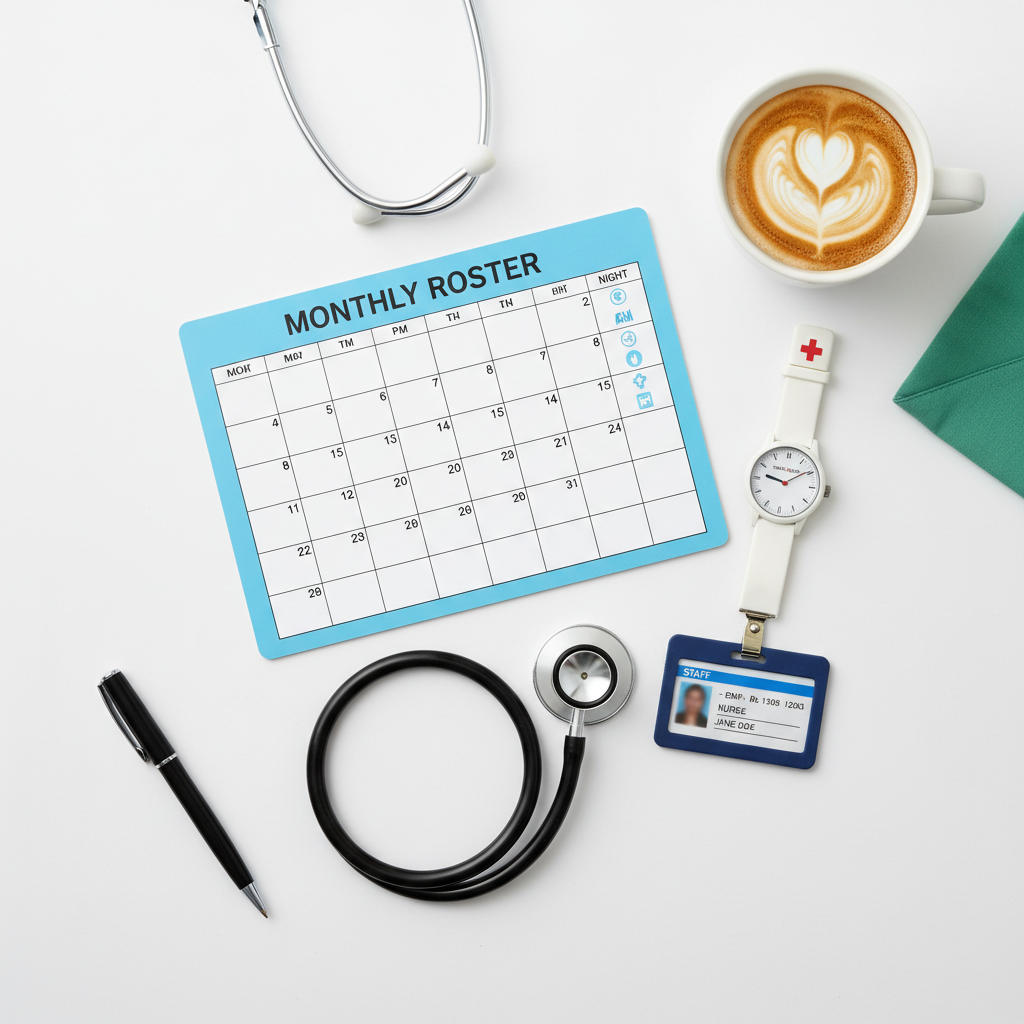 Flat lay with healthcare professional items