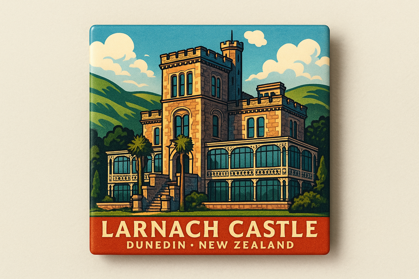 All About Dunedin, NZ - Ready-Made Designs Fridge Magnets 50×50mm - Landscapes