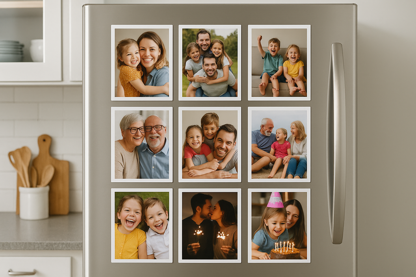 Set of 10 photo fridge magnets