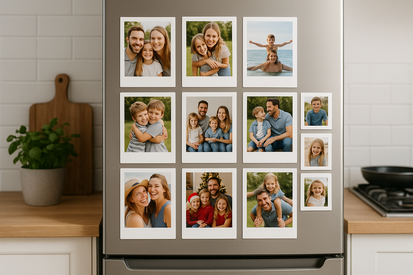 Set of 12 photo fridge magnets