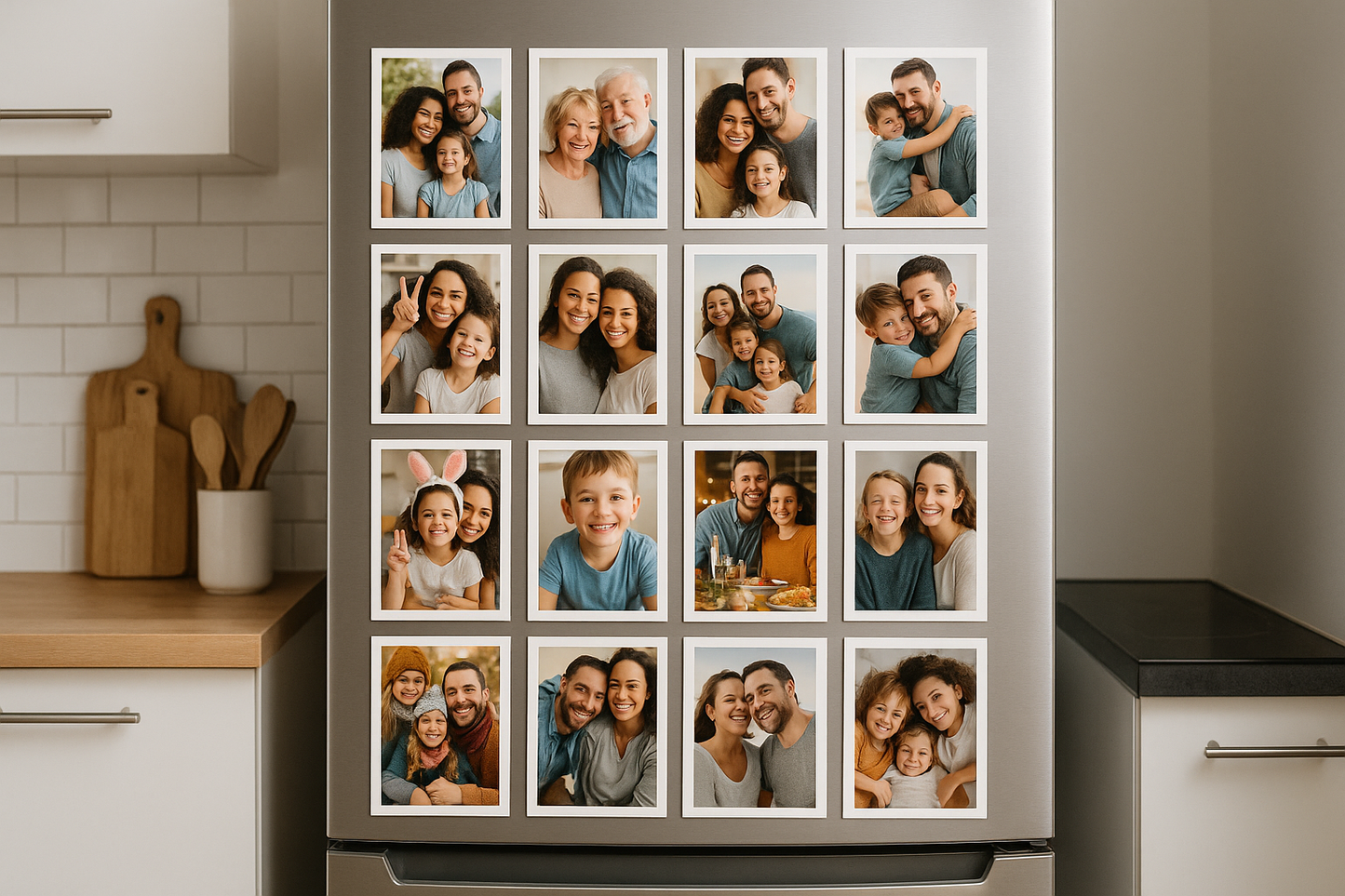 Set of 18 photo fridge magnets
