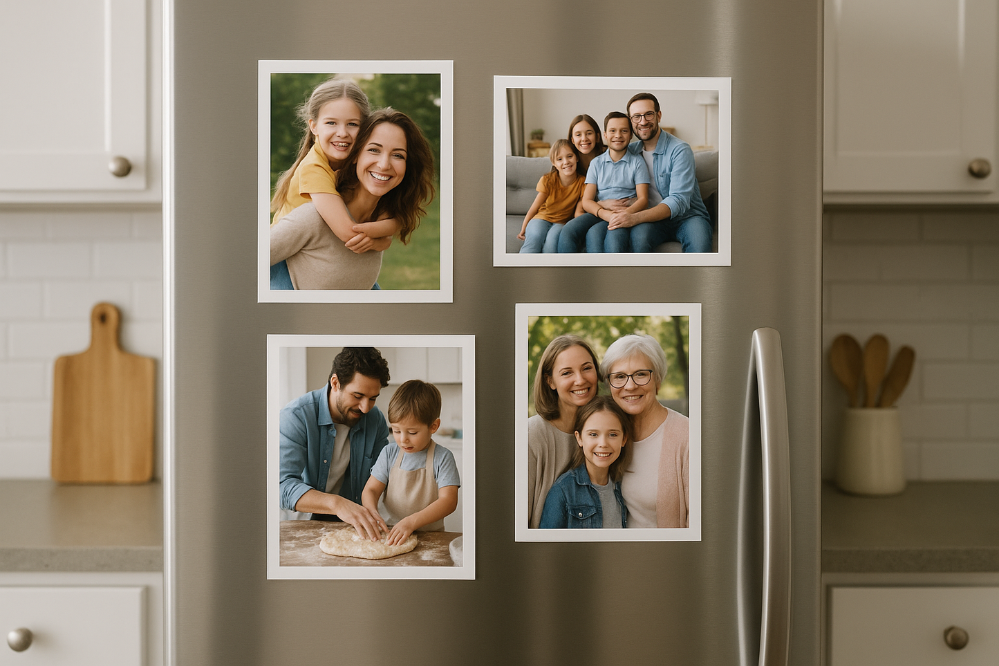 Set of 4 photo fridge magnets