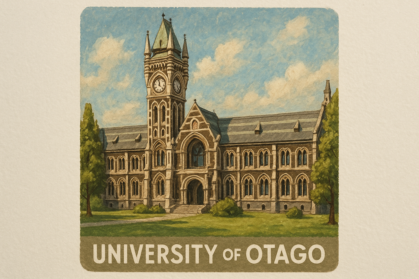 All About Dunedin, NZ - Ready-Made Designs Fridge Magnets 50×50mm - Landscapes